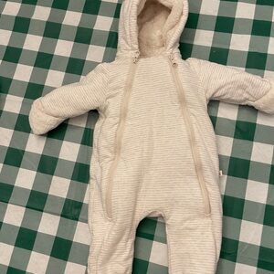 Gap Cream Striped Baby Bunting